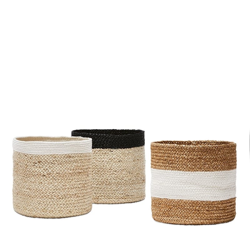 Tivoli Banded Natural Coastal Basket 