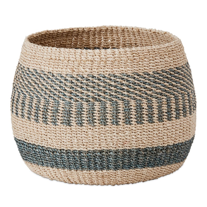 Tahiti Large Blue & Natural Aztec Basket