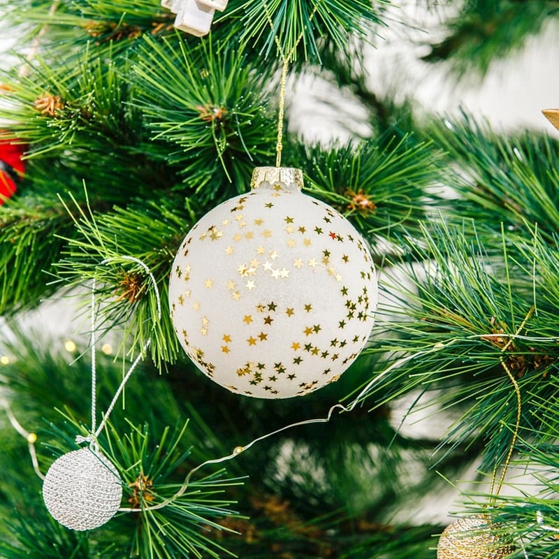 Glass Star White Bauble