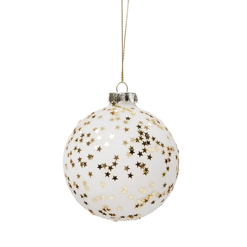 Glass Star White Bauble