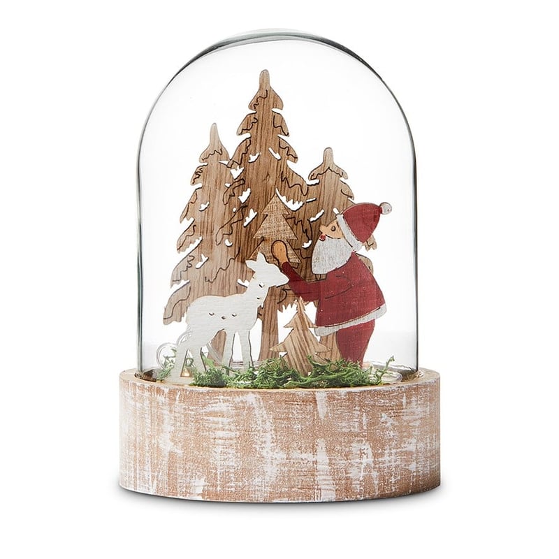 Laser Cut Santa Trees Dome Ornament 