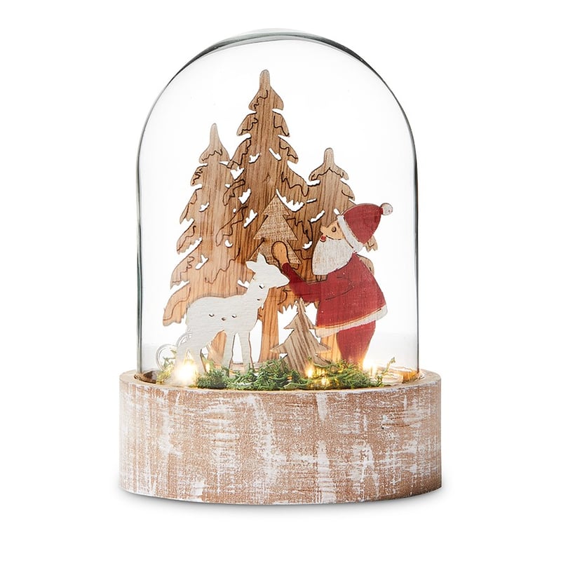 Laser Cut Santa Trees Dome Ornament 