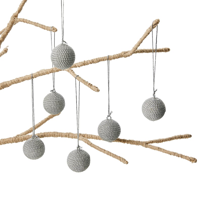 Mini Chain Silver Baubles Pack of 6