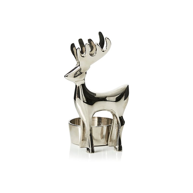 Christmas Silver Reindeer Tealight Holder