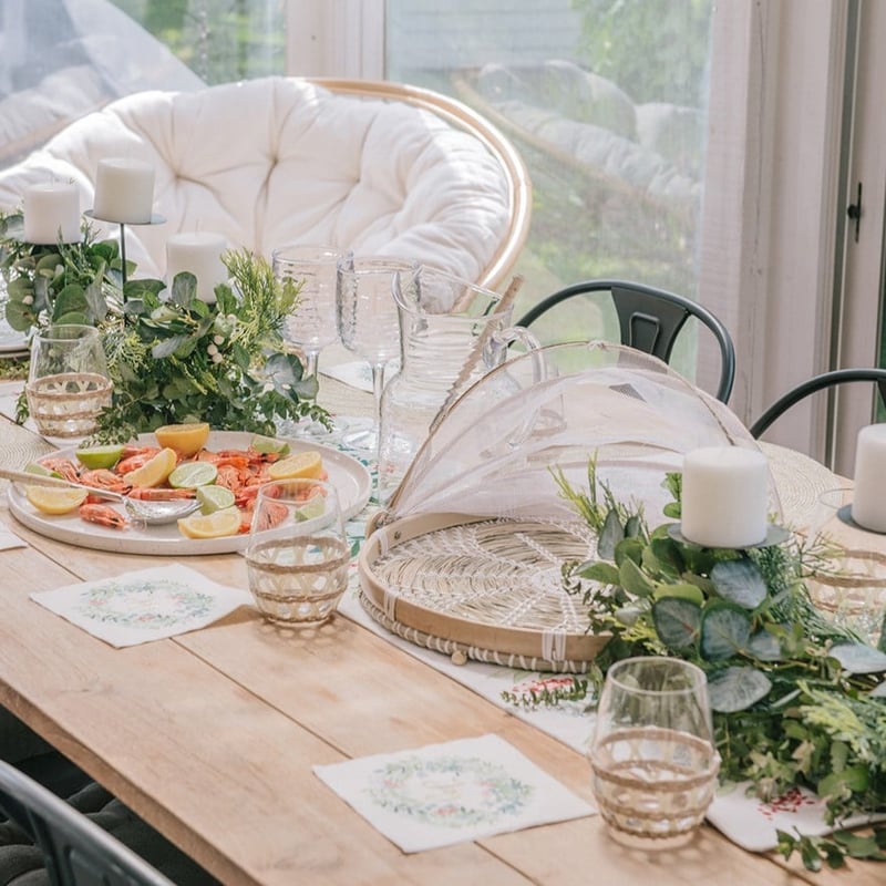 White Berry Gum Collection Green Candle Holder