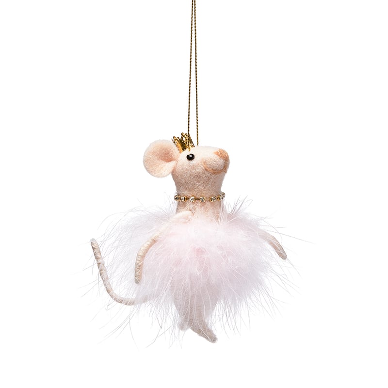 Wool Family Pink Fairy Mouse Decoration