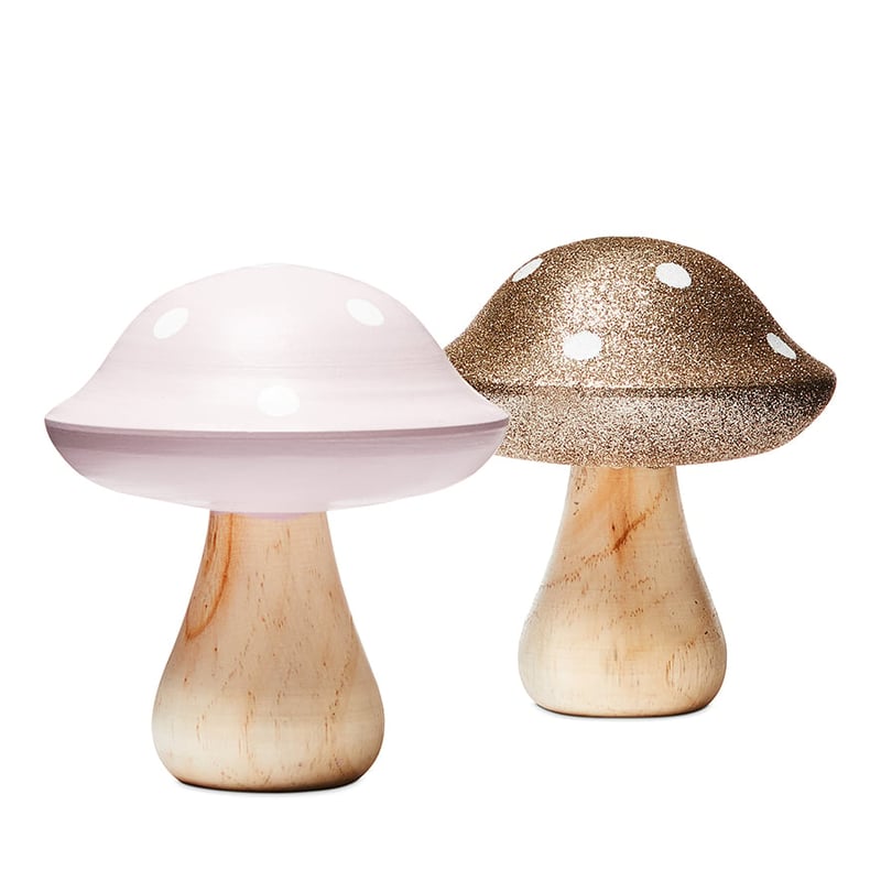 Wooden Champagne Mushroom Ornament