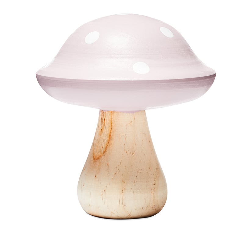 Wooden Pink Mushroom Ornament
