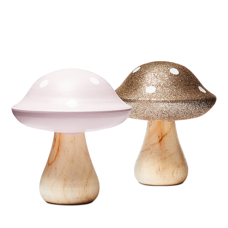 Wooden Pink Mushroom Ornament
