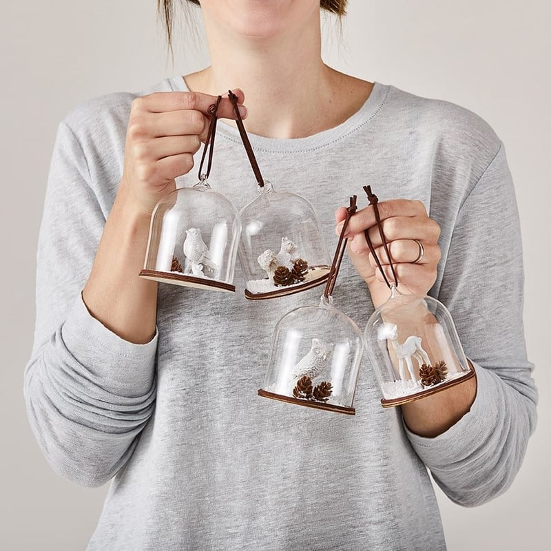 Woodland Deer Glass Decoration 