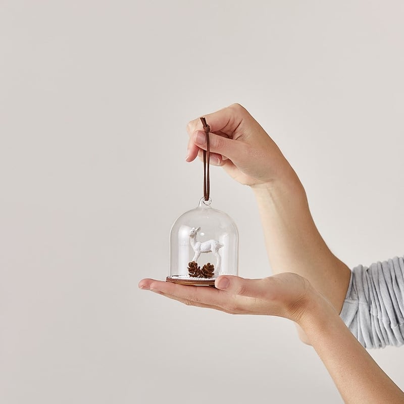 Woodland Deer Glass Decoration 