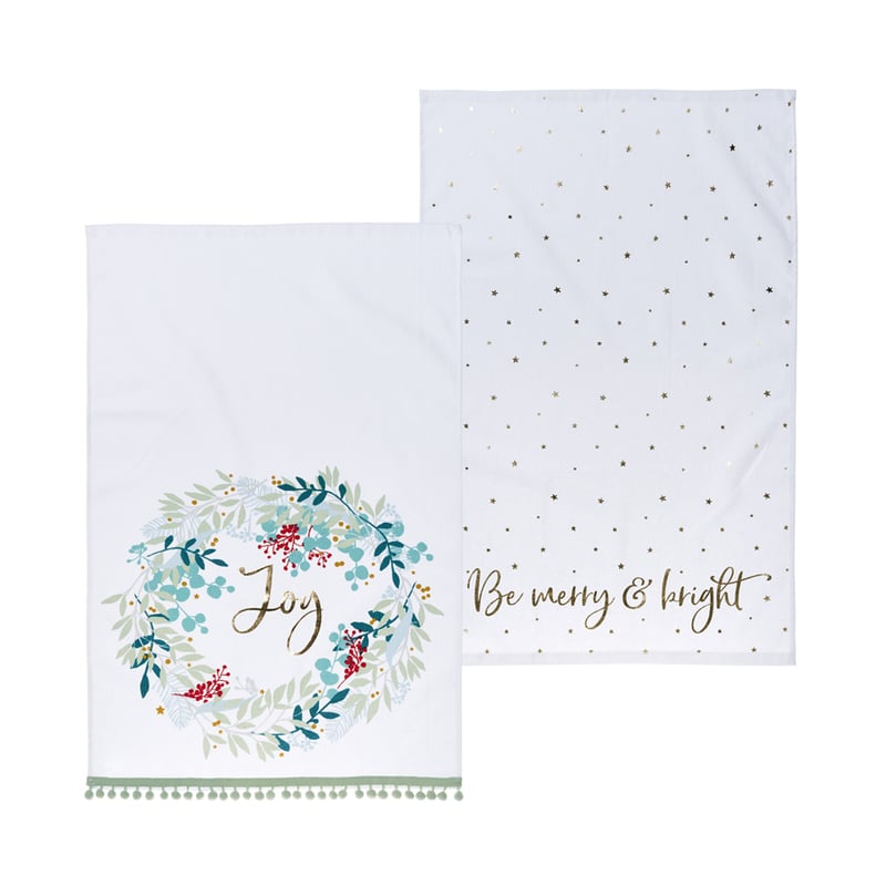 Joy Christmas Tea Towels Pack of 2