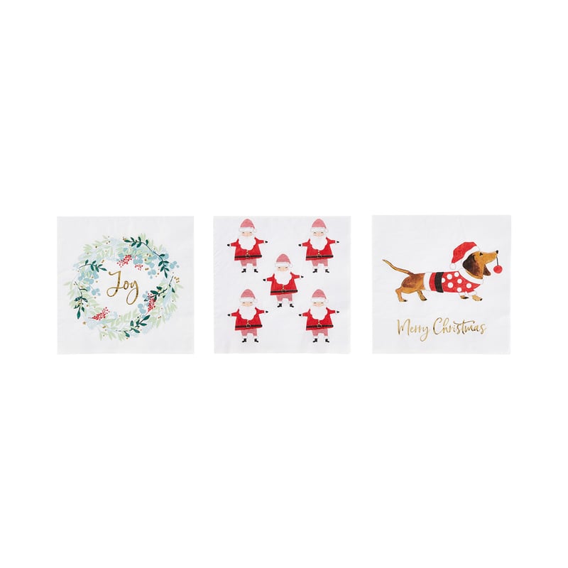 Festive Dachshund Paper Napkins Pack of 20