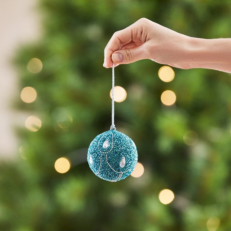 Beaded Turquoise Bauble