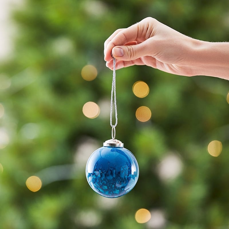 Marble Sapphire Ball Bauble