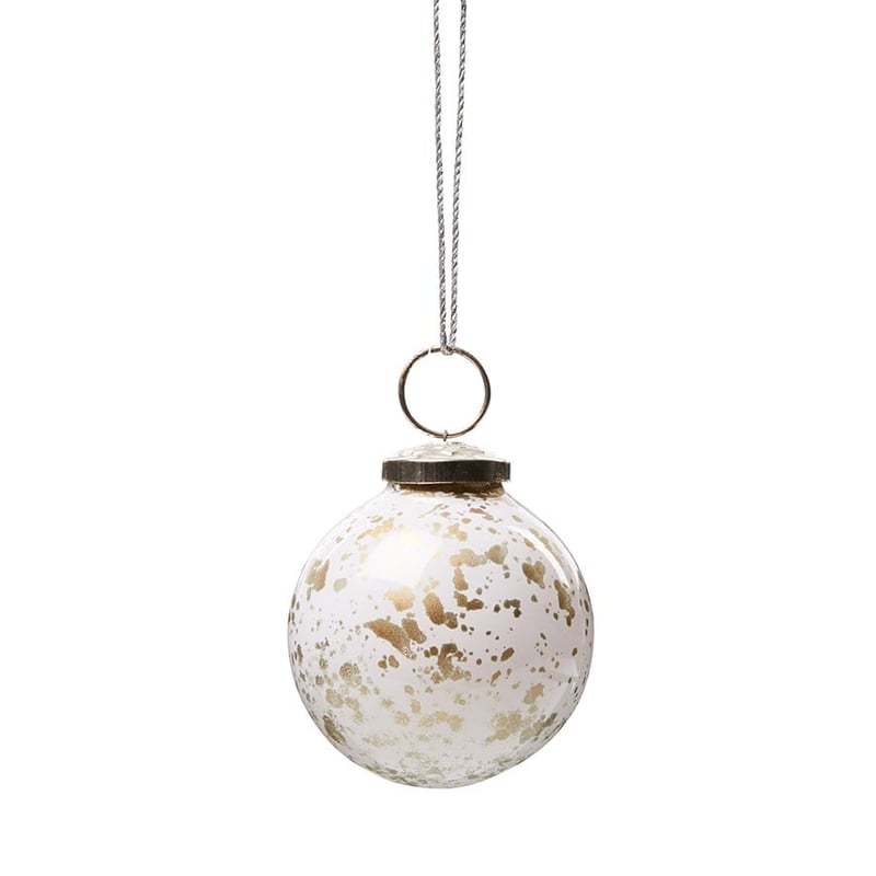 Gold Splatter White Bauble