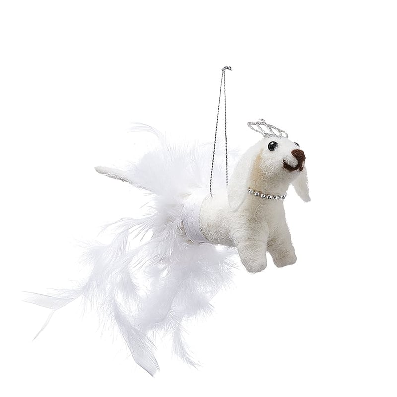 White Dog Felted Fairy Friends Ornament