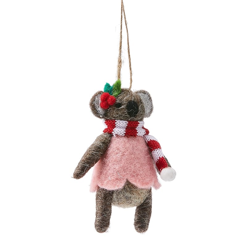 Girl Koala Brown Australiana Felted Friends Ornament