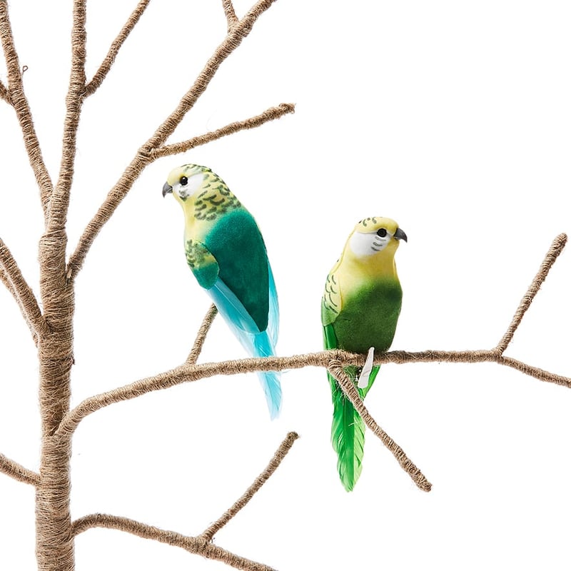 Budgie Feather Bird Ornament Pack of 2