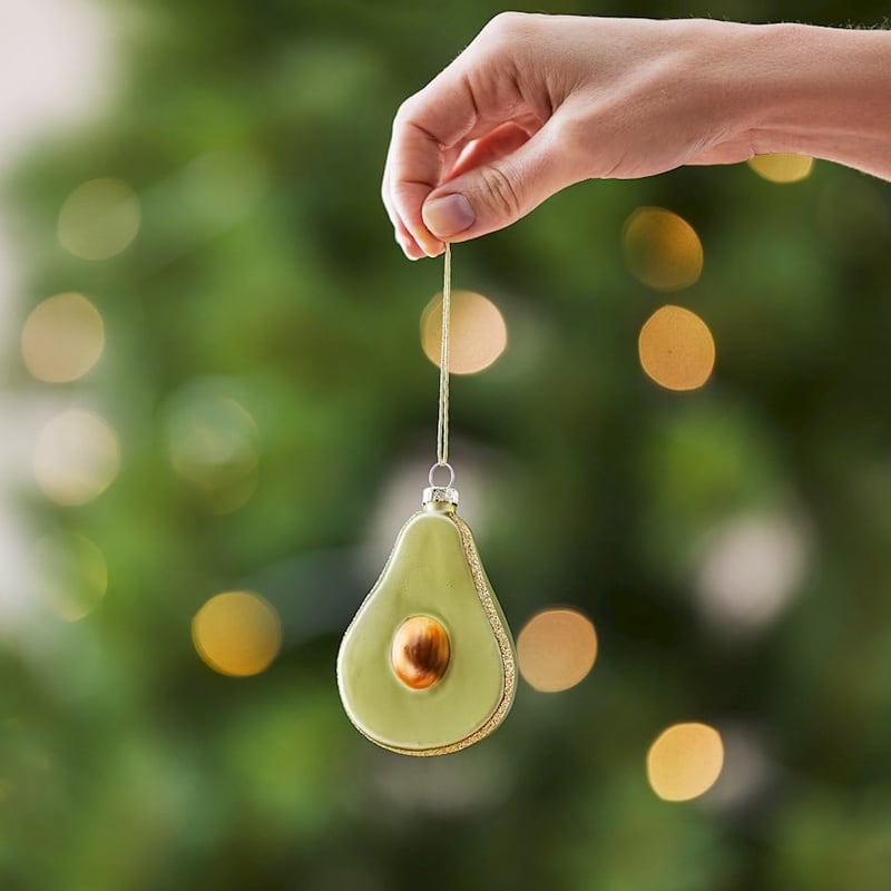 Green Avocado Vintage Glass Decoration