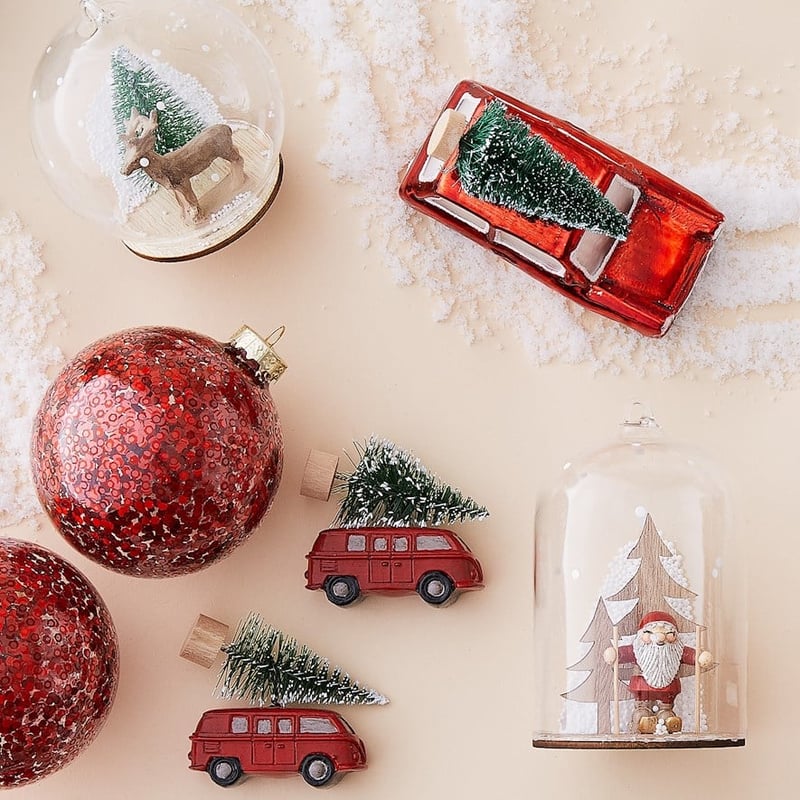 Red Beetle Vintage Glass Decoration