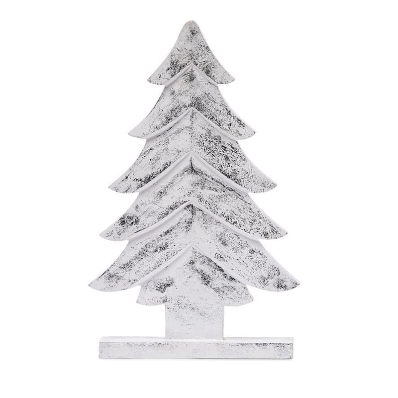 Silver & White Timber Decorative Christmas Tree