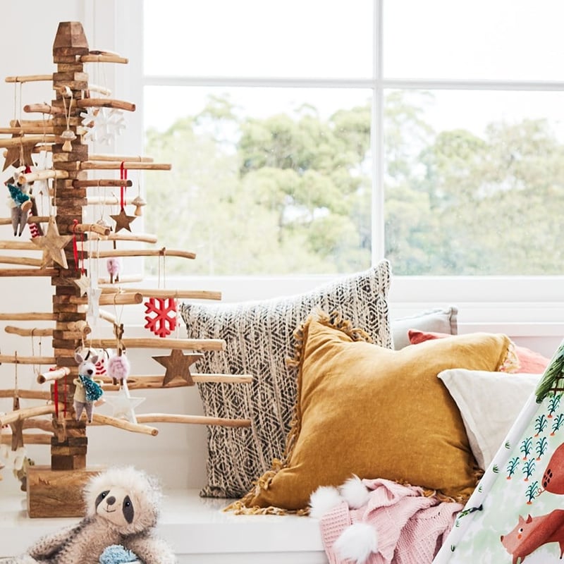 Hanging Natural Timber Stars Pack of 5