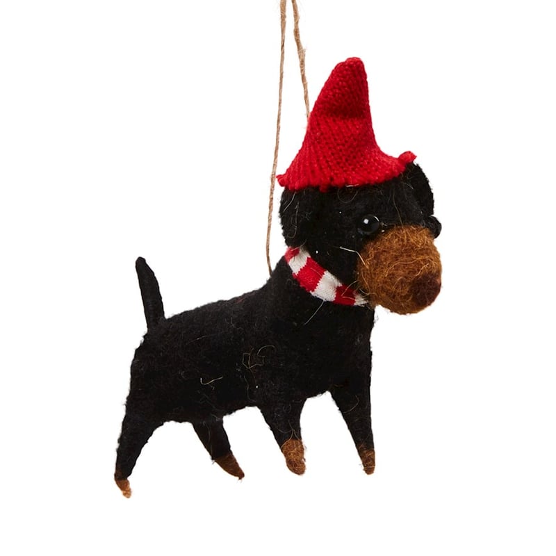 Felted Black Dachshund