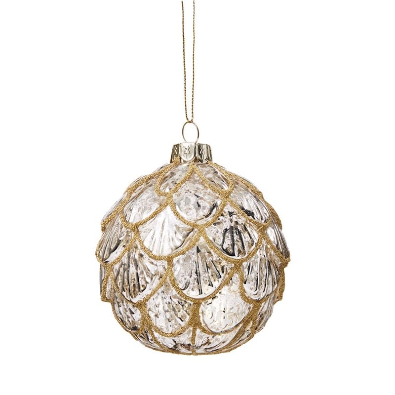 Baroque Gold & Clear Scallop Bauble 