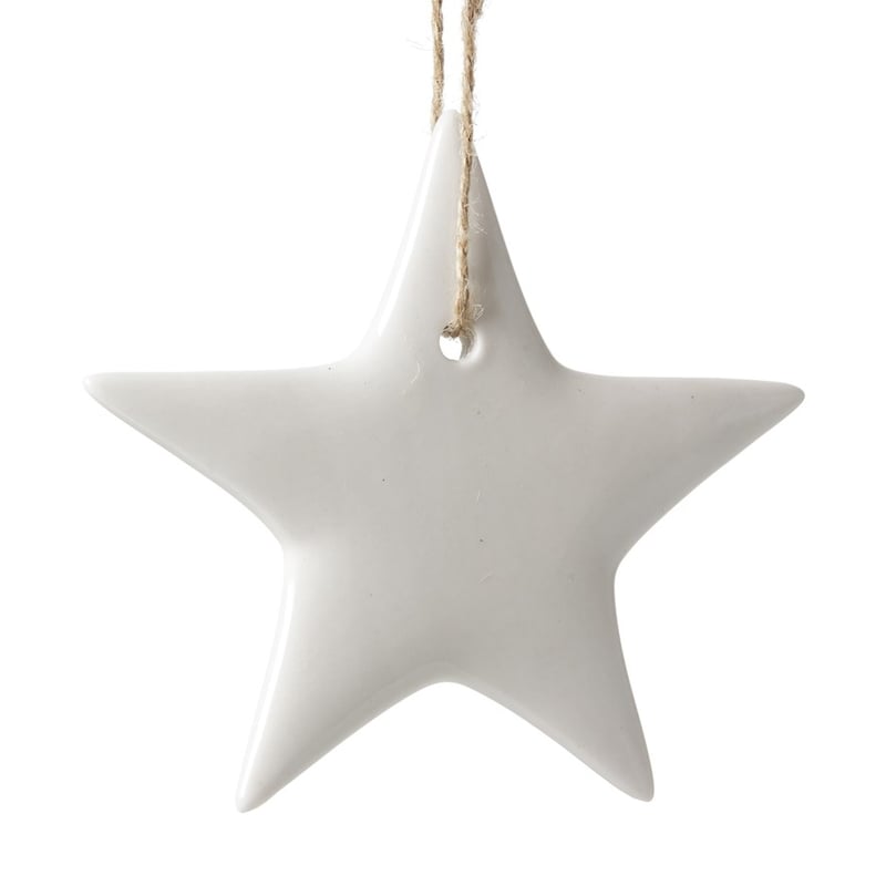White Ceramic Star Decoration