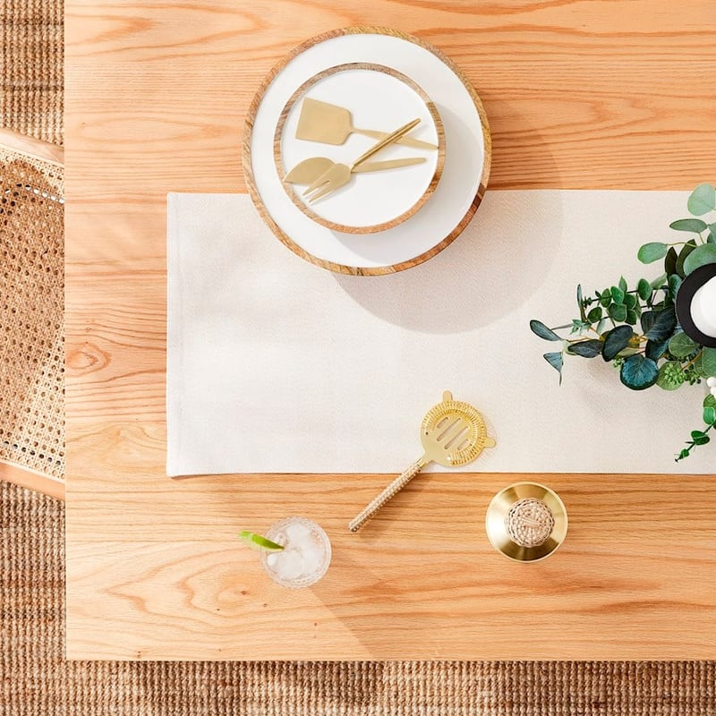 Lurex Off White & Gold Table Runner