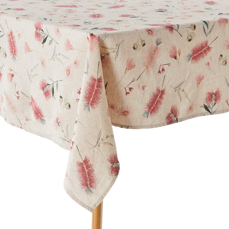 Botanical Natural Linen Tablecloth