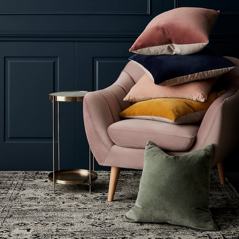 Bombay Velvet Cushion Blush 