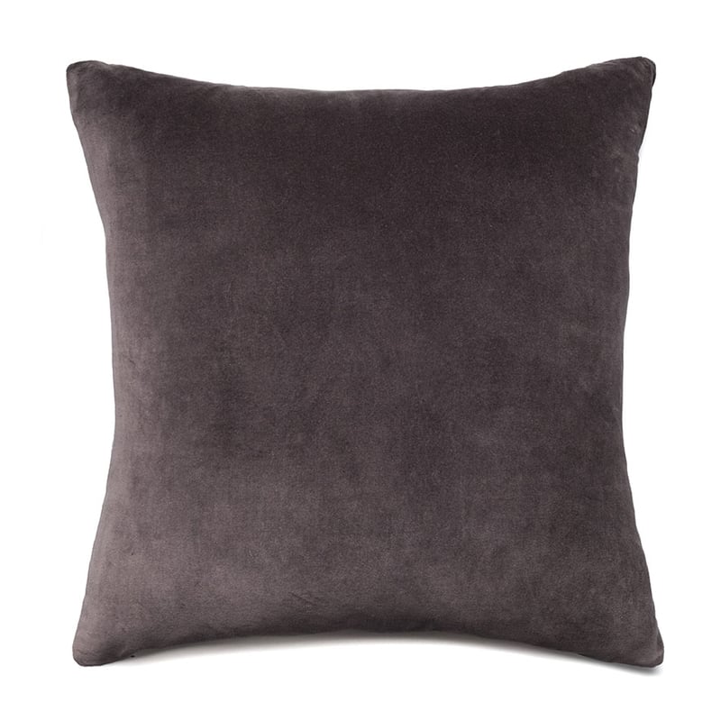 Bombay Velvet Cushion Charcoal/Natural Reverse 