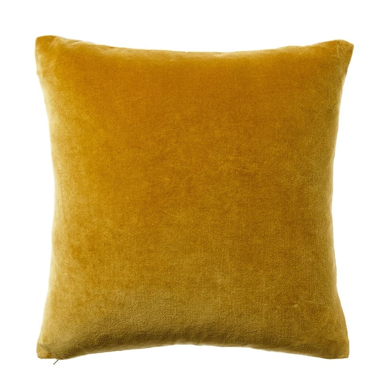 Bombay Velvet Cushion Mustard/Natural Reverse