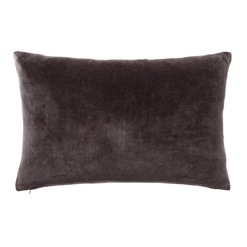 Bombay Velvet Charcoal/Natural Reverse Long Cushion 