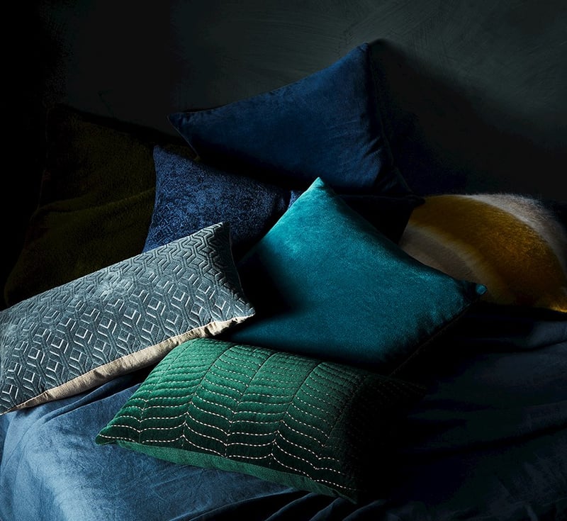 Sacramento Slate Velvet Cushion