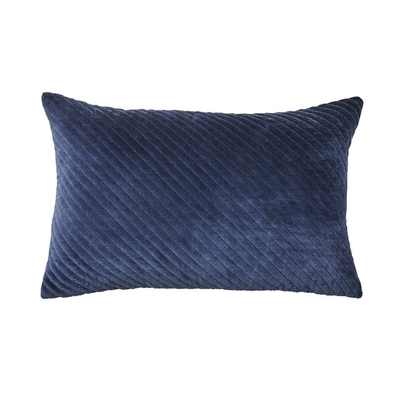 Bombay Quilted Navy Velvet Cushion