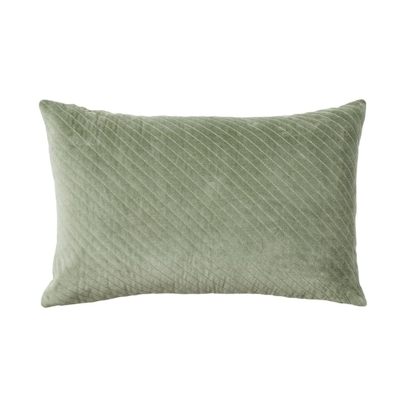 Bombay Quilted Sage Velvet Cushion