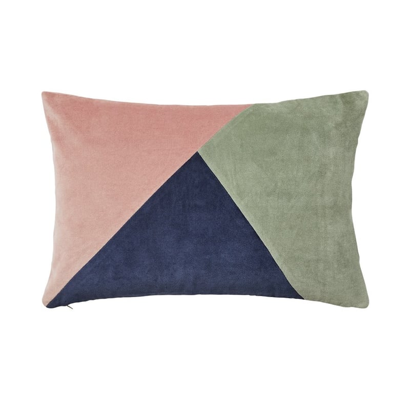 Bombay Splice Misty Pink, Navy & Sage Velvet Cushion
