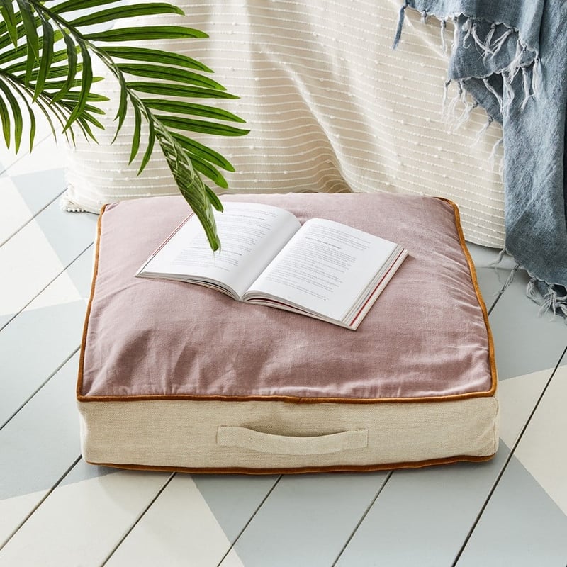 Bombay Rust & Misty Pink Velvet Floor Cushion