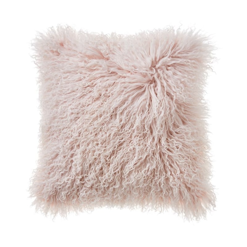 Mongolian Blush Sheepskin Cushion 