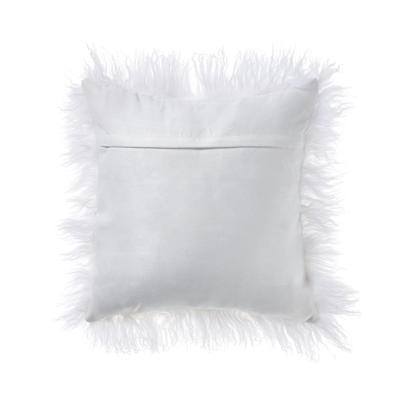 Mongolian Winter White Sheepskin Cushion 