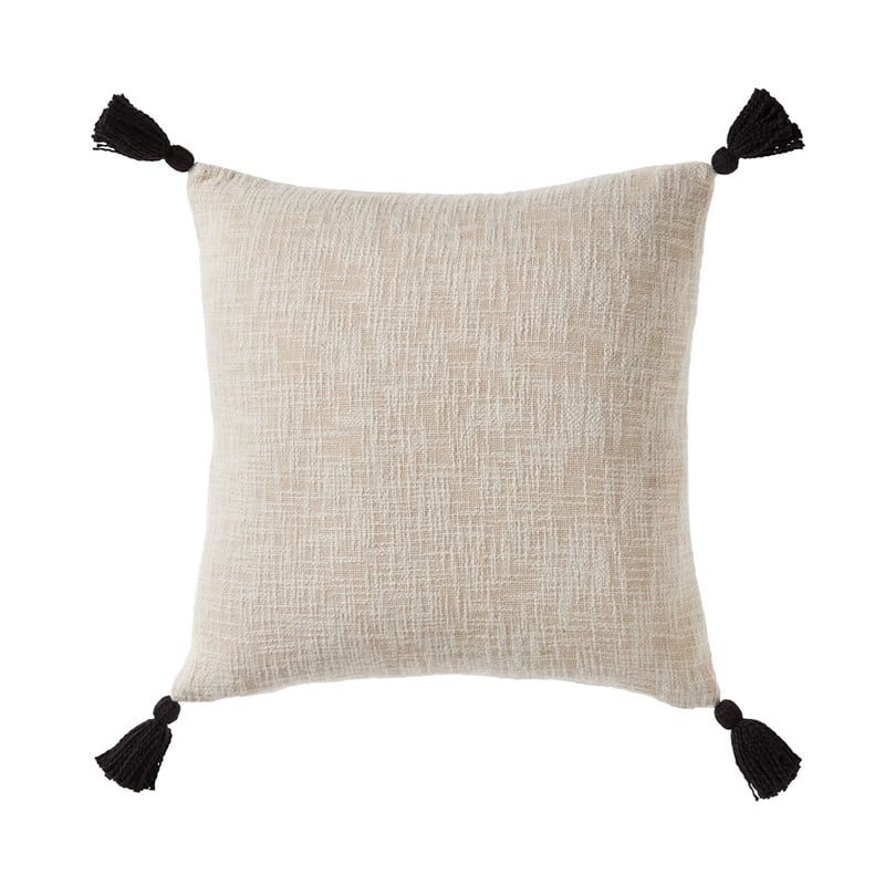 Line Embroidery Natural & Black Cushion 