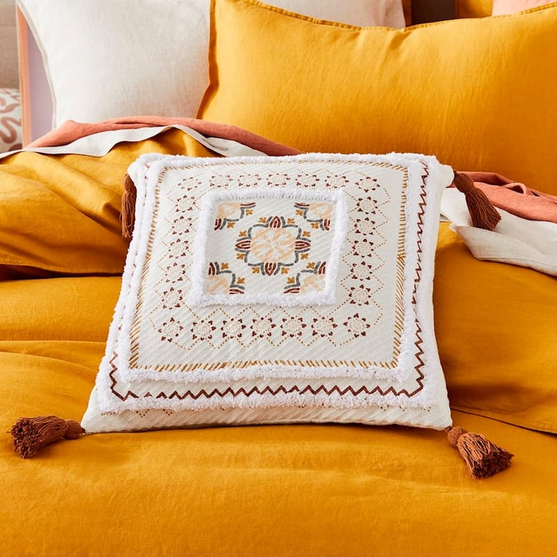 Moroccan Natural Tufted Square Cushion