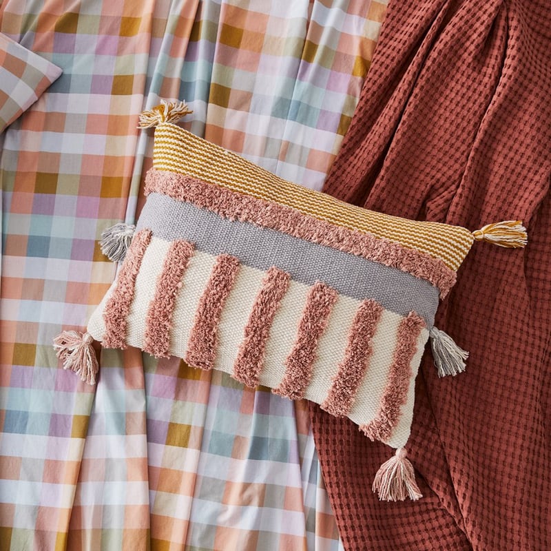 Calabria Mustard & Pink & Grey Cushion