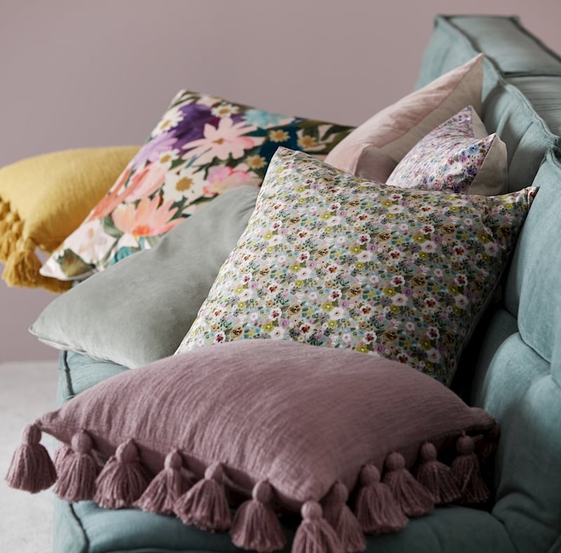 Viola Sage Floral Cushion