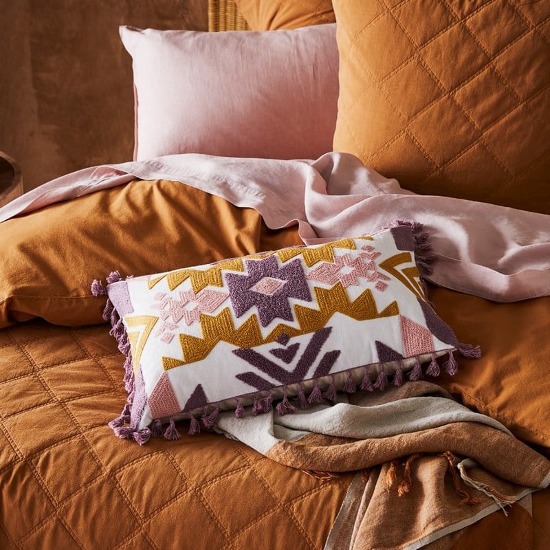 Assakina Pink & Mauve & Bronze Long Cushion 