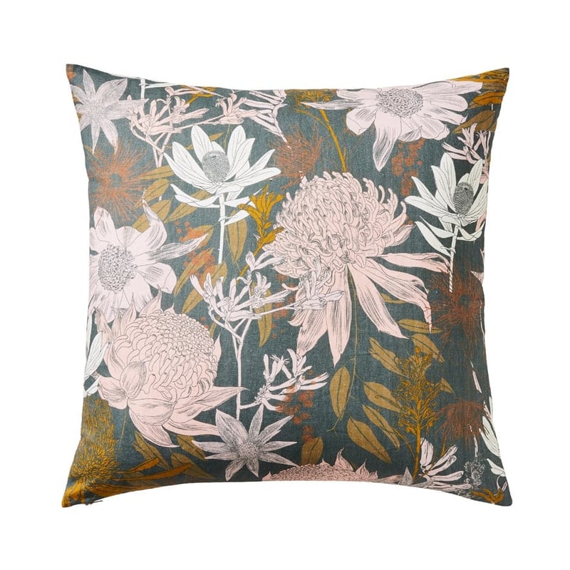 Winter Native Flora Green Cushion