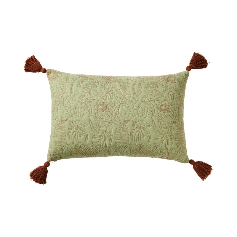 Melaleuca Green Quilted Cushion